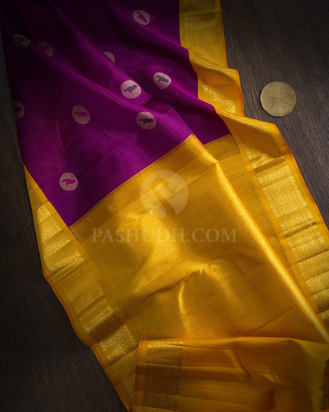 Purple Organza Kanjivaram Silk Saree-S1865(A)