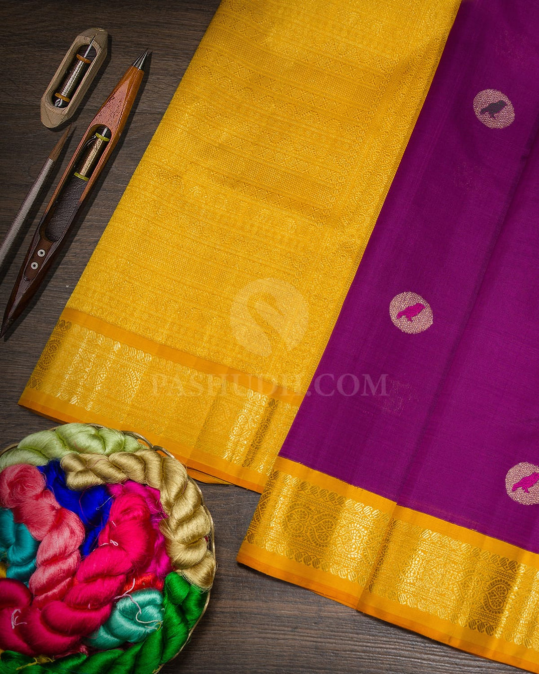 Purple Organza Kanjivaram Silk Saree-S1865(A)