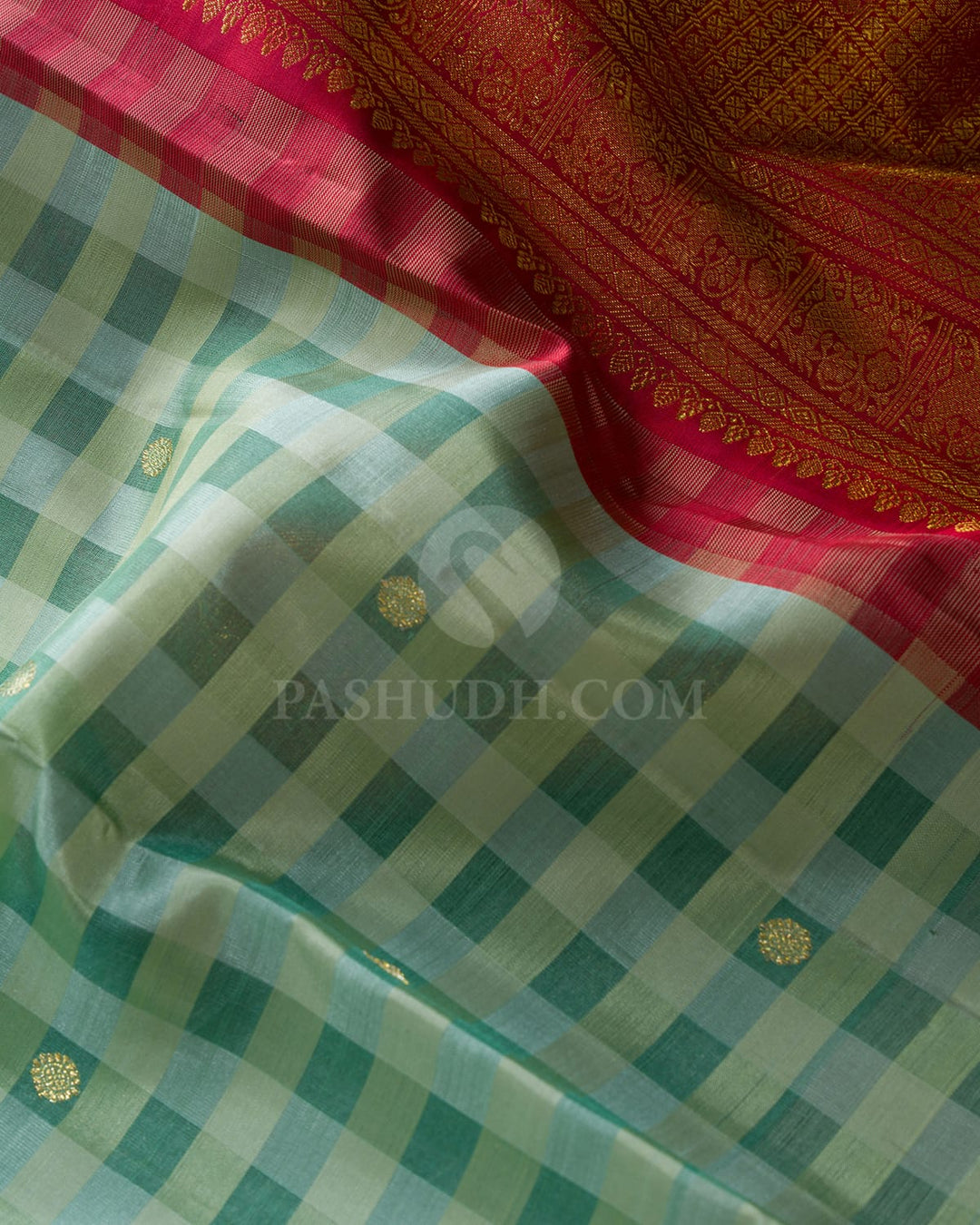 Shades Of Green Organza Kanjivaram Silk Saree-S1609(C)