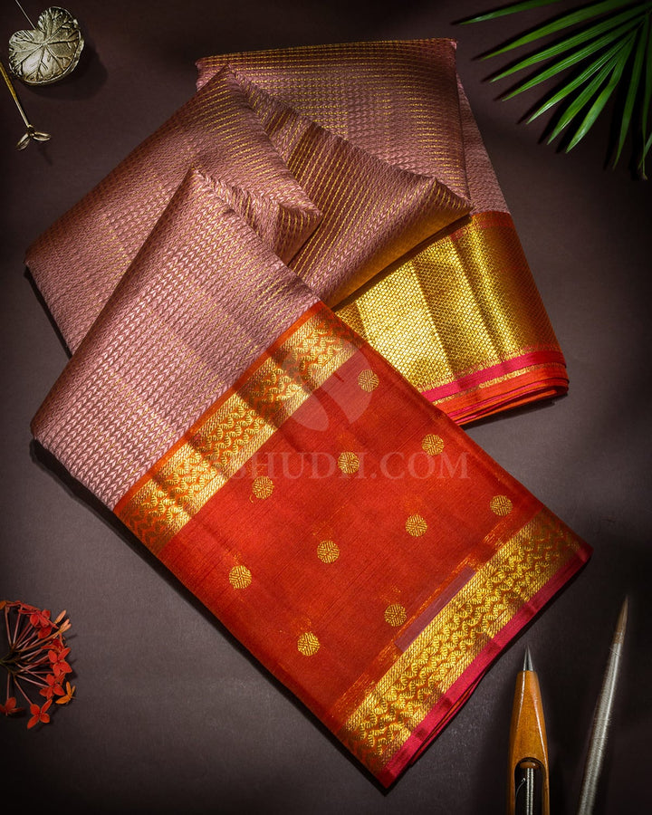 Baby Pink Organza Shimmer Kanjivaram Silk Saree-S1704(E)