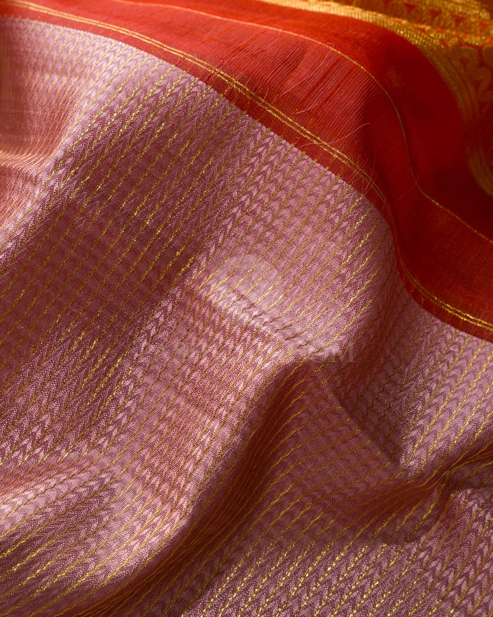 Baby Pink Organza Shimmer Kanjivaram Silk Saree-S1704(E)