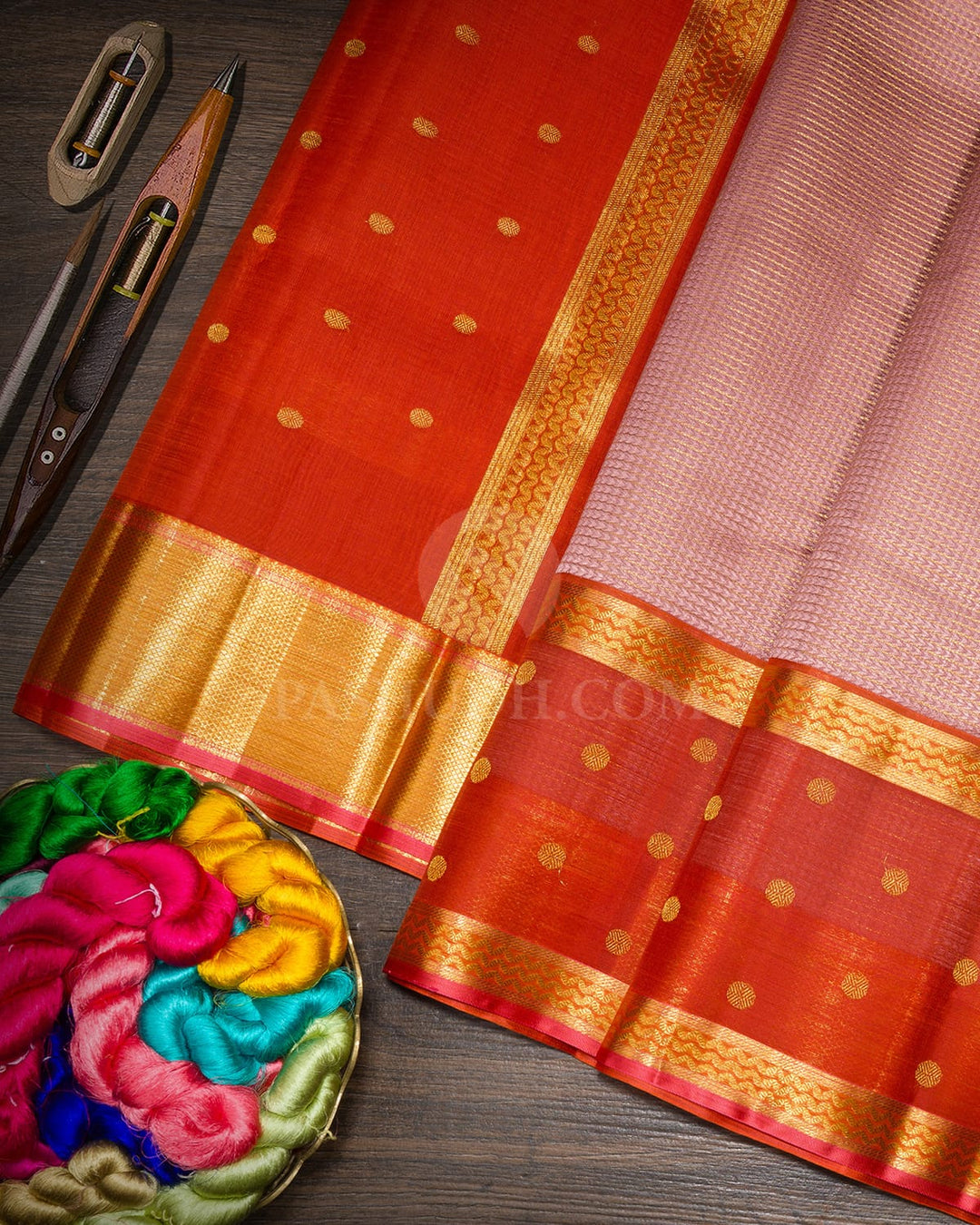 Baby Pink Organza Shimmer Kanjivaram Silk Saree-S1704(E)