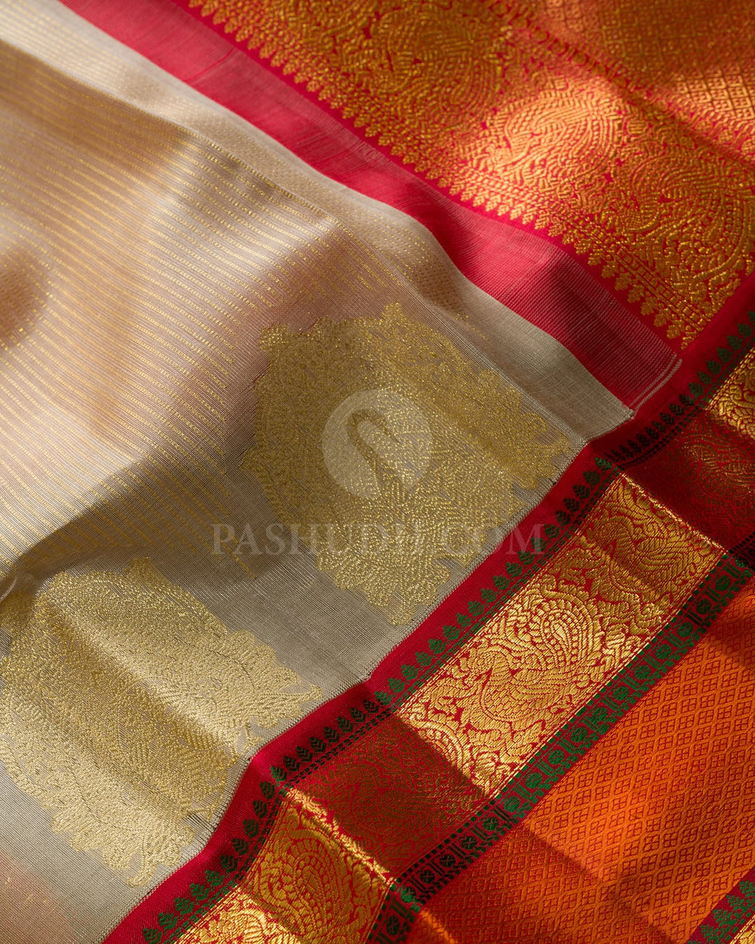 Tussar Organza Kanjivaram Silk Saree-S1257(C)