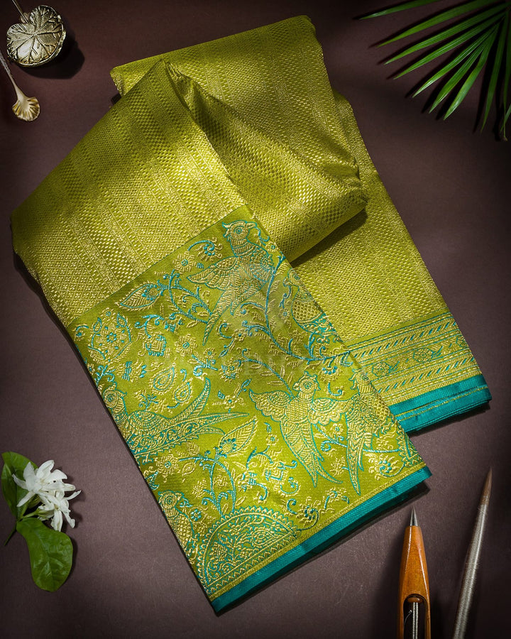 Light Green Meenakari Kanjivaram Silk Saree-S1274(E)