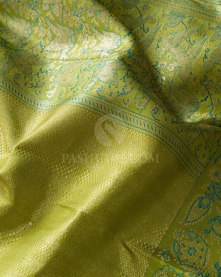 Light Green Meenakari Kanjivaram Silk Saree-S1274(E)