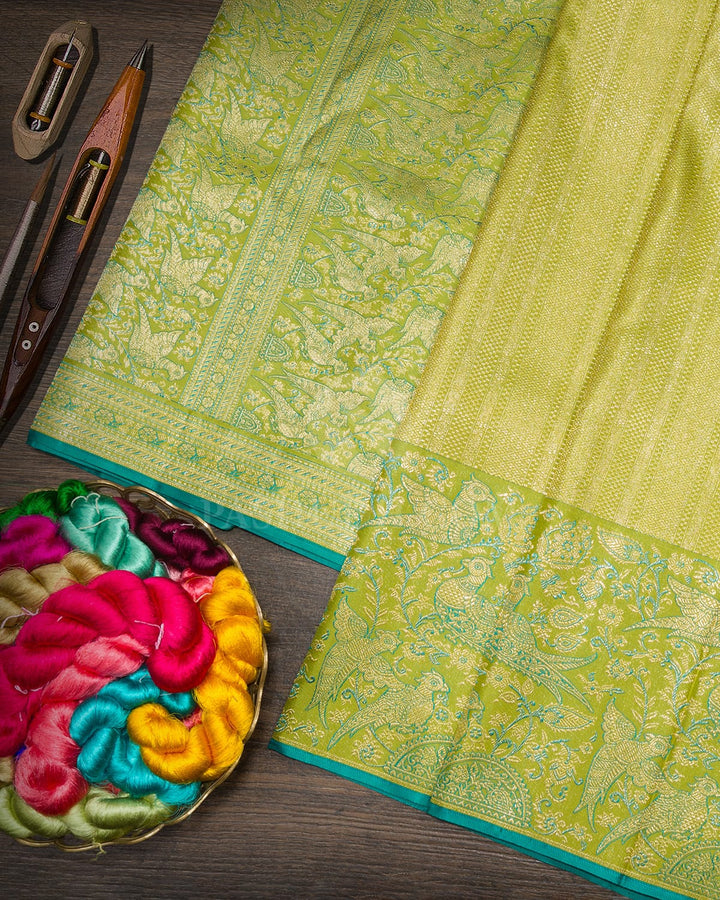 Light Green Meenakari Kanjivaram Silk Saree-S1274(E)