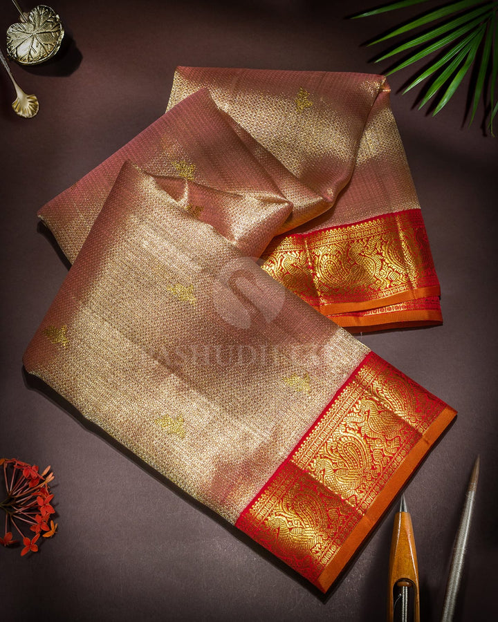 Light Pink Organza Shimmer Kanjivaram Silk Saree-S1442(C)