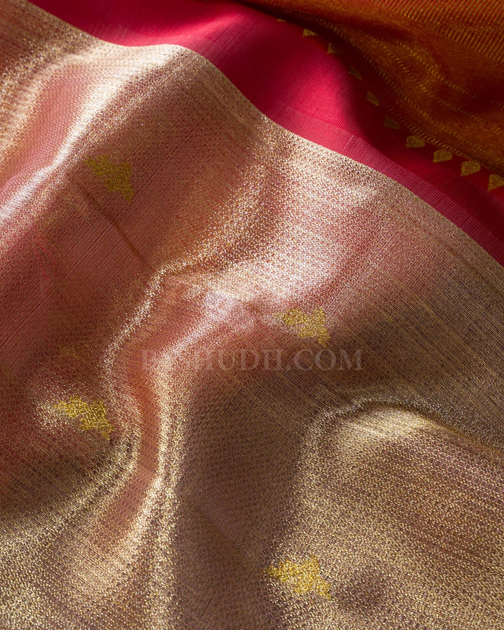 Light Pink Organza Shimmer Kanjivaram Silk Saree-S1442(C)