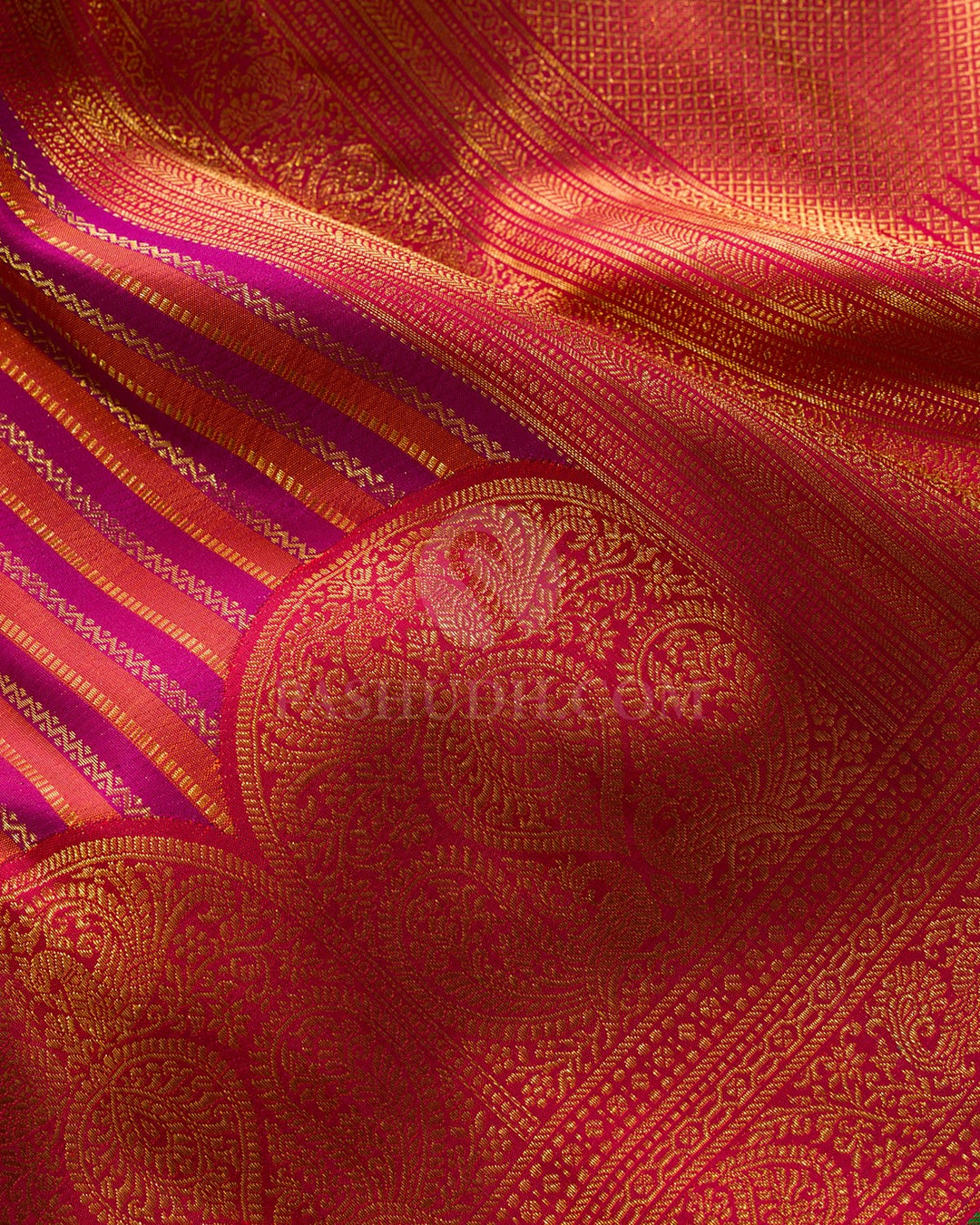Magenta With Orange Kanjivaram Silk Saree-S1517(J)