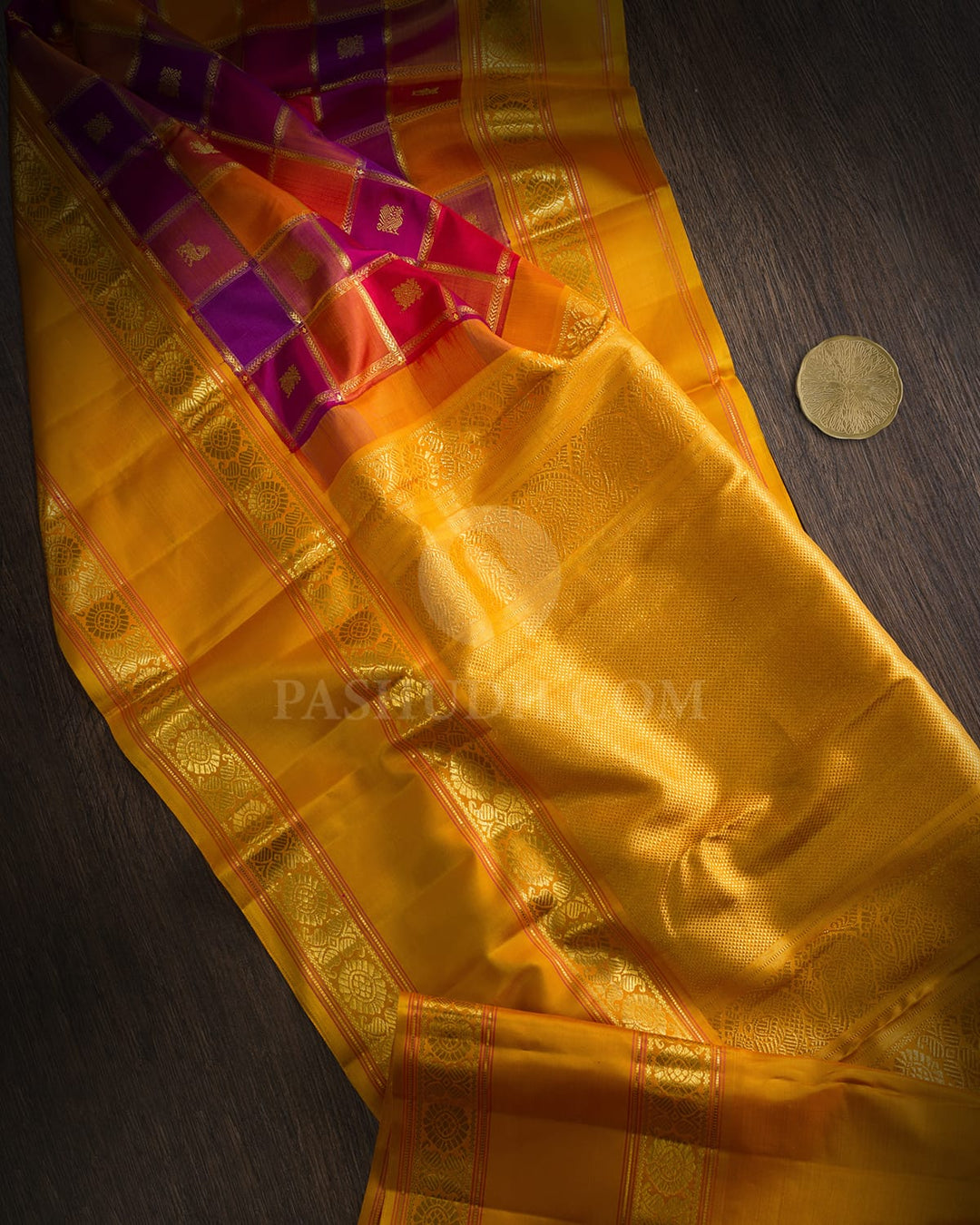 Multicolored Paalum Pazhamum Kanjivaram Silk Saree-S1587(G)
