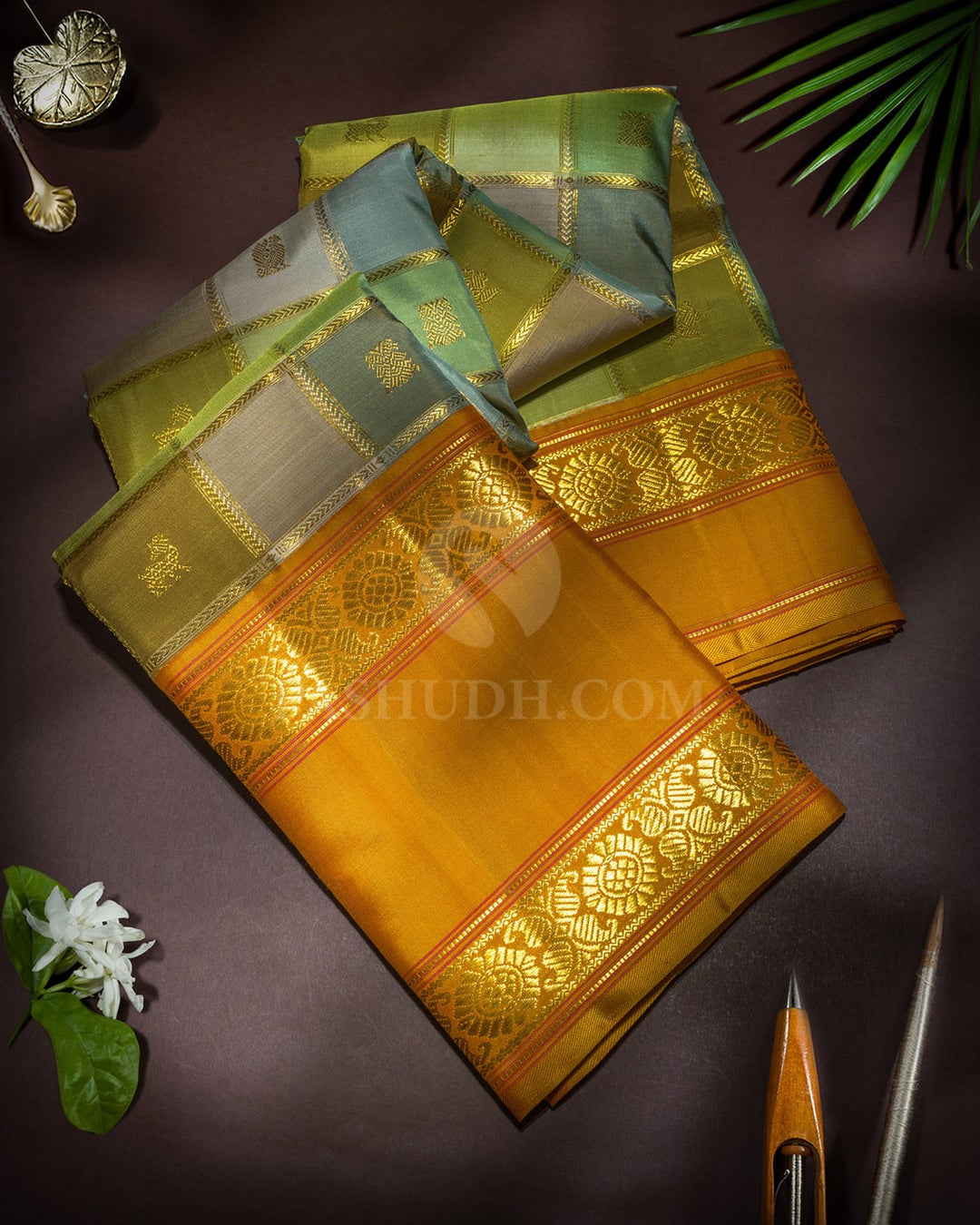 Multicolored Paalum Pazhamum Kanjivaram Silk Saree-S1587(H)