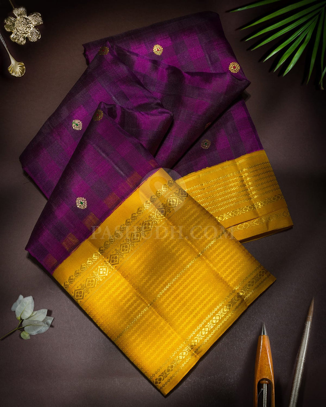 Purple Organza Traditional Kanjivaram Silk Saree-S1688(C)