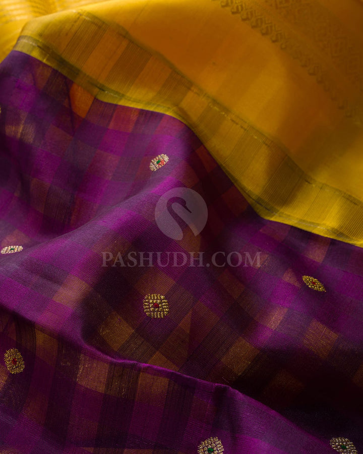 Purple Organza Traditional Kanjivaram Silk Saree-S1688(C)
