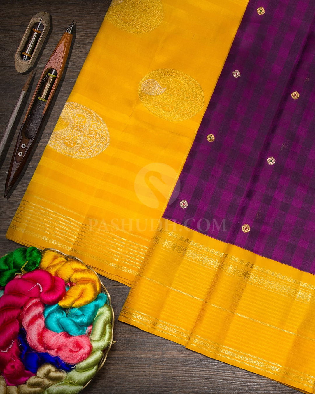 Purple Organza Traditional Kanjivaram Silk Saree-S1688(C)