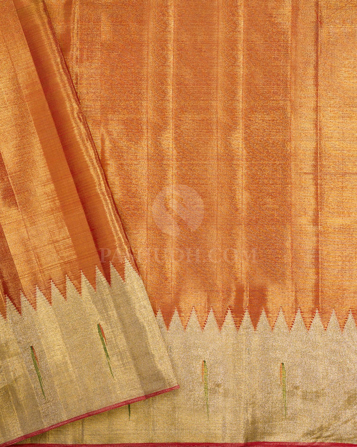 Gold And Silver Zari Tissue Meenakari Kanjivaram Silk Saree-S1867(A)
