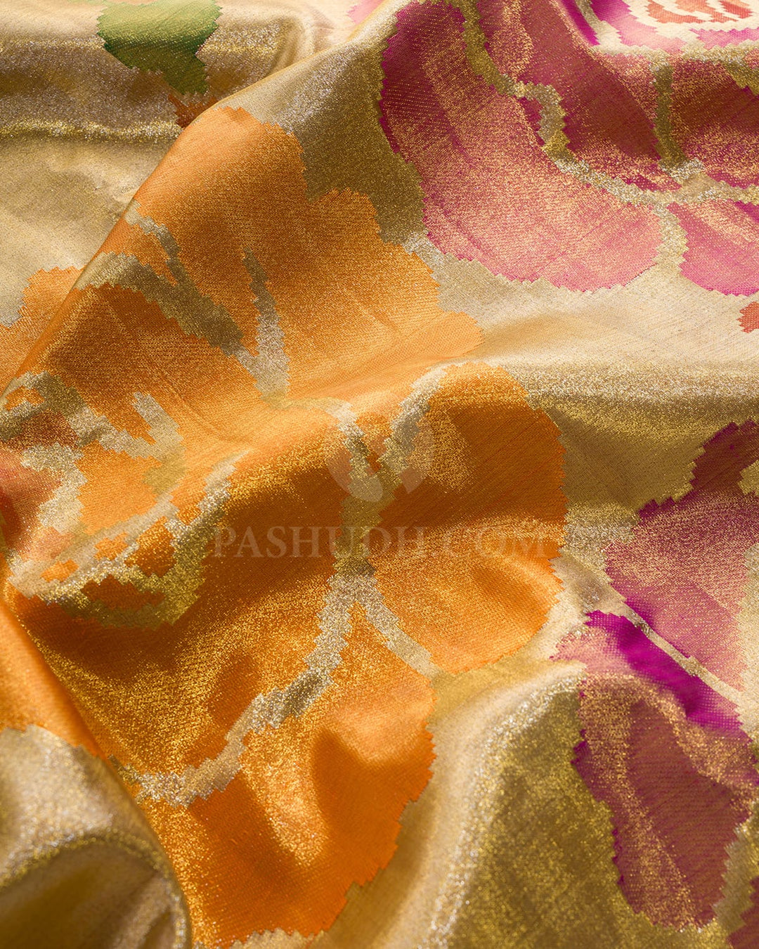 Gold And Silver Zari Tissue Meenakari Kanjivaram Silk Saree-S1867(A)