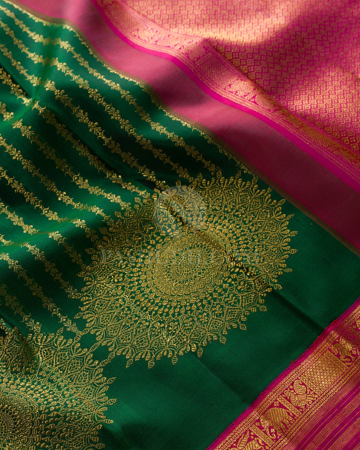 Bottle Green Kanjivaram Silk Saree-S1866(A)