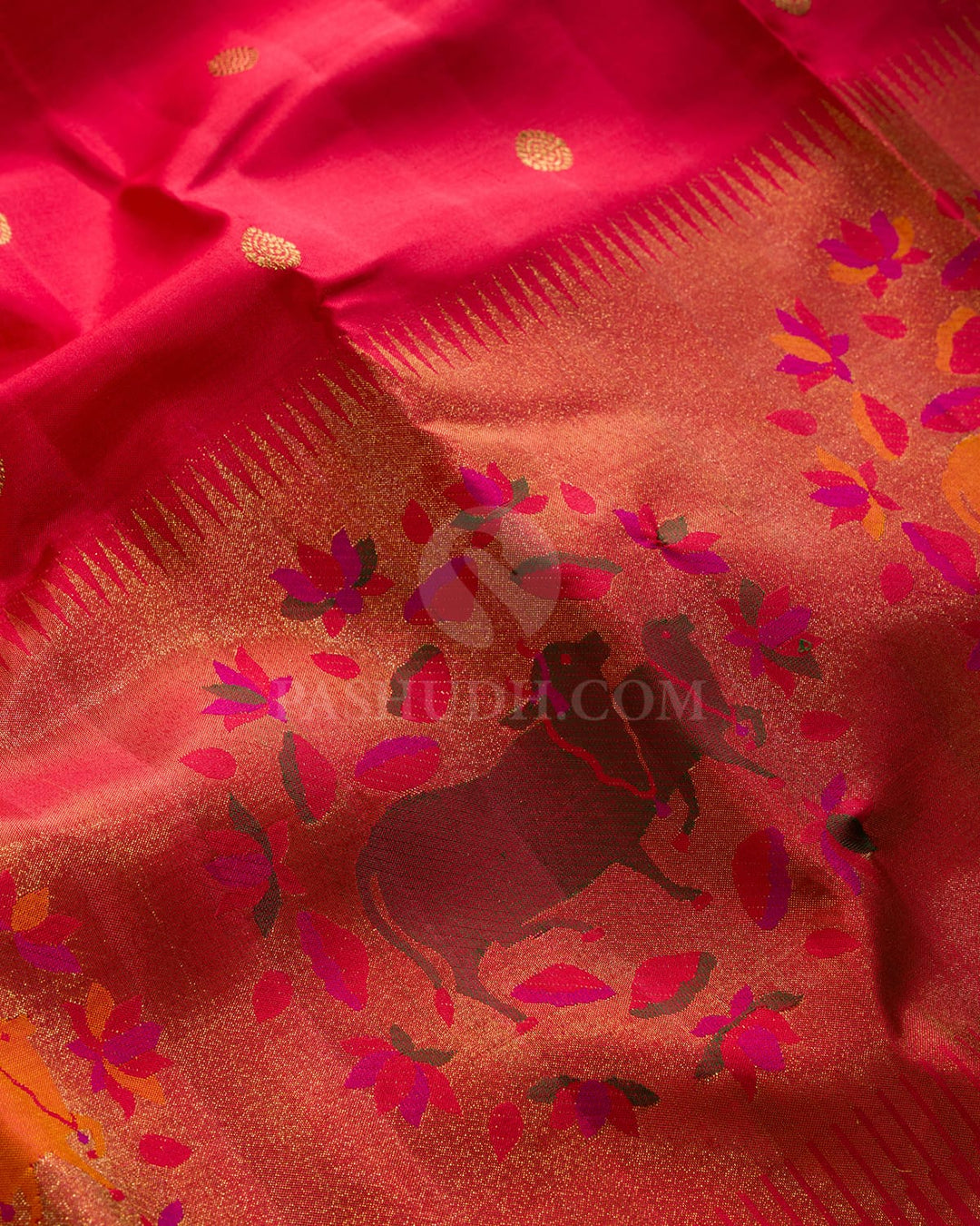 Red Pichwai Meenakari Kanjivaram Silk Saree-S1733(C)