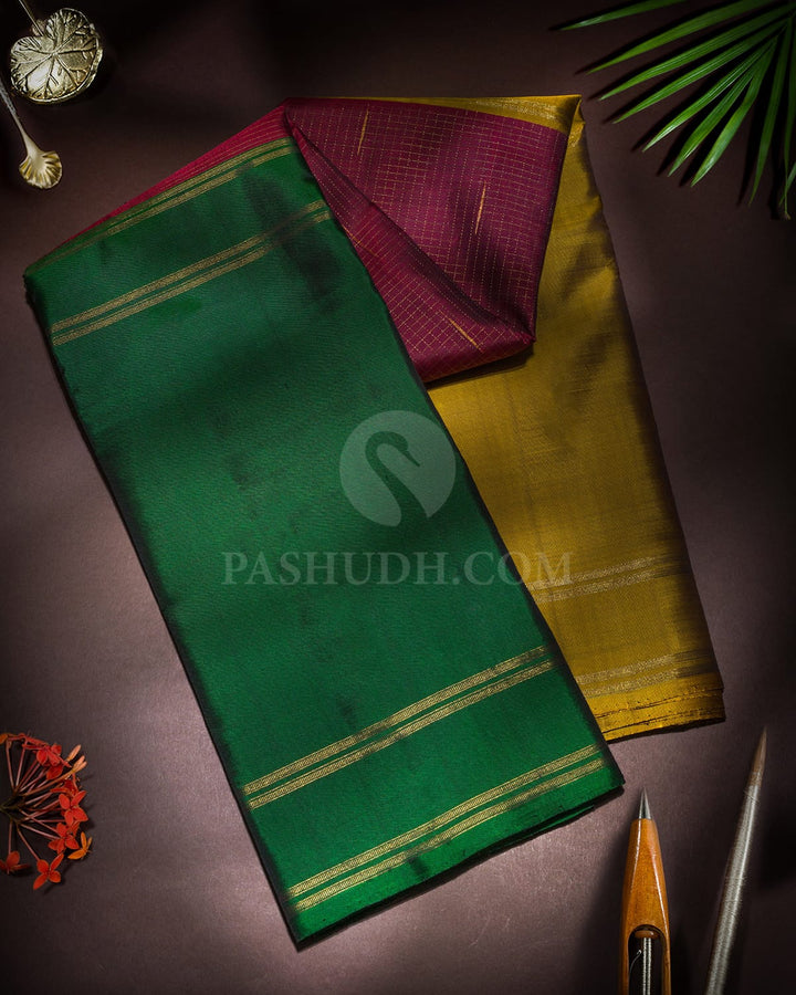 Mubbagam Pure Zari Kanjivaram Silk Saree-SP485