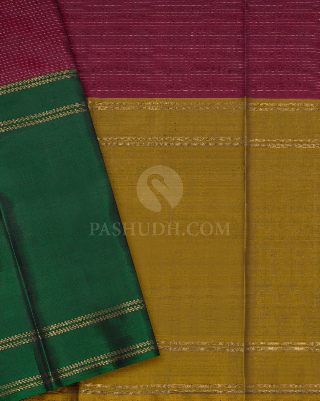 Mubbagam Pure Zari Kanjivaram Silk Saree-SP485