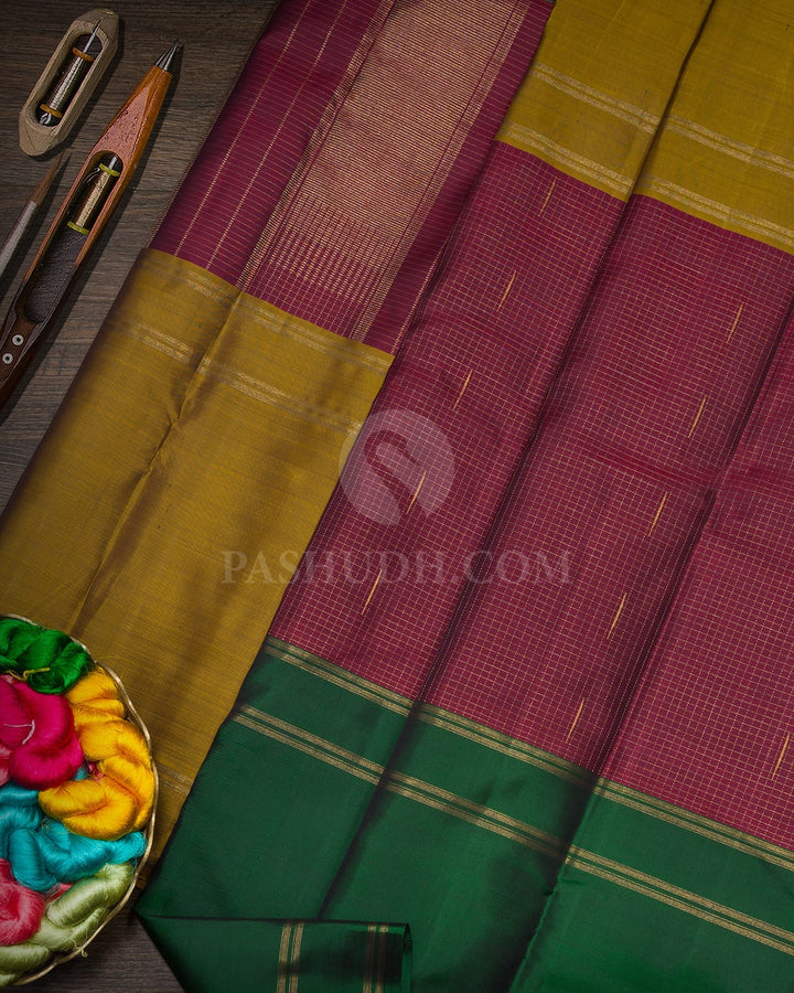 Mubbagam Pure Zari Kanjivaram Silk Saree-SP485