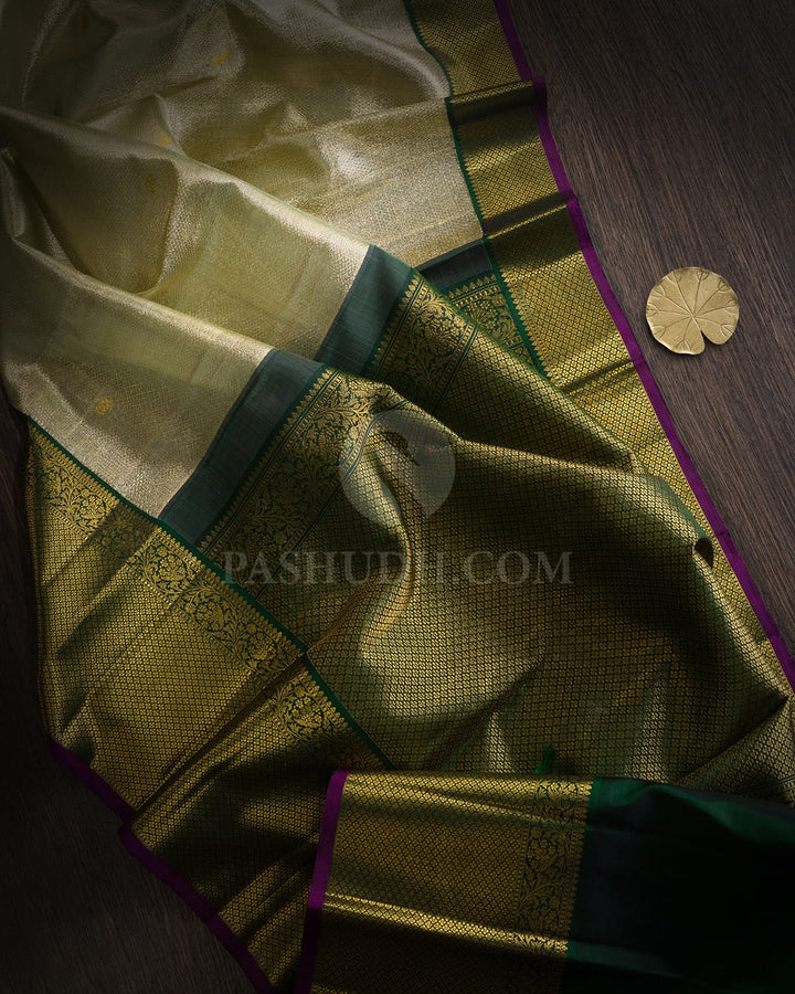 Mild Teal Organza Shimmer Kanjivaram Silk Saree-S1643(B)