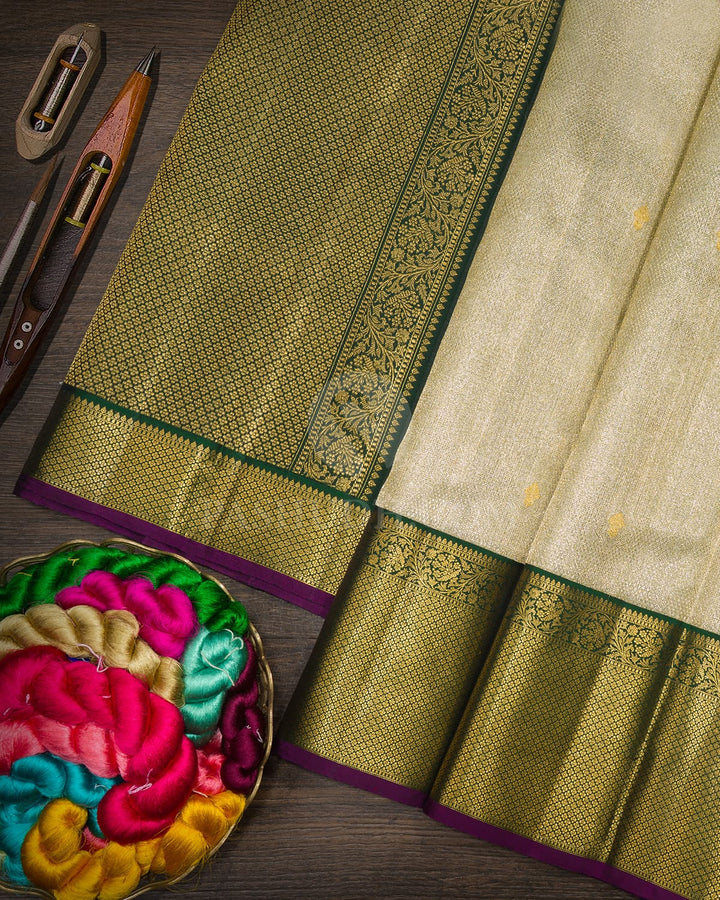 Mild Teal Organza Shimmer Kanjivaram Silk Saree-S1643(B)