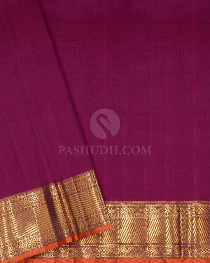 Dual Shaded Purple Meenakari Kanjivaram Silk Saree-S1843(C)