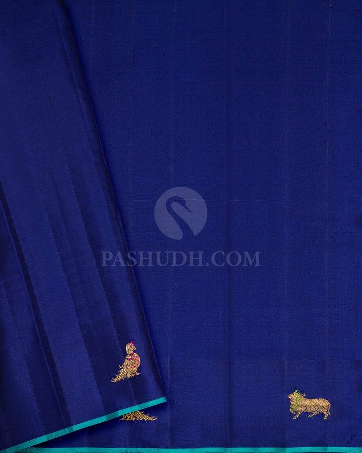 Turquoise Blue Pichwai Kanjivaram Silk Saree-S1716(B)