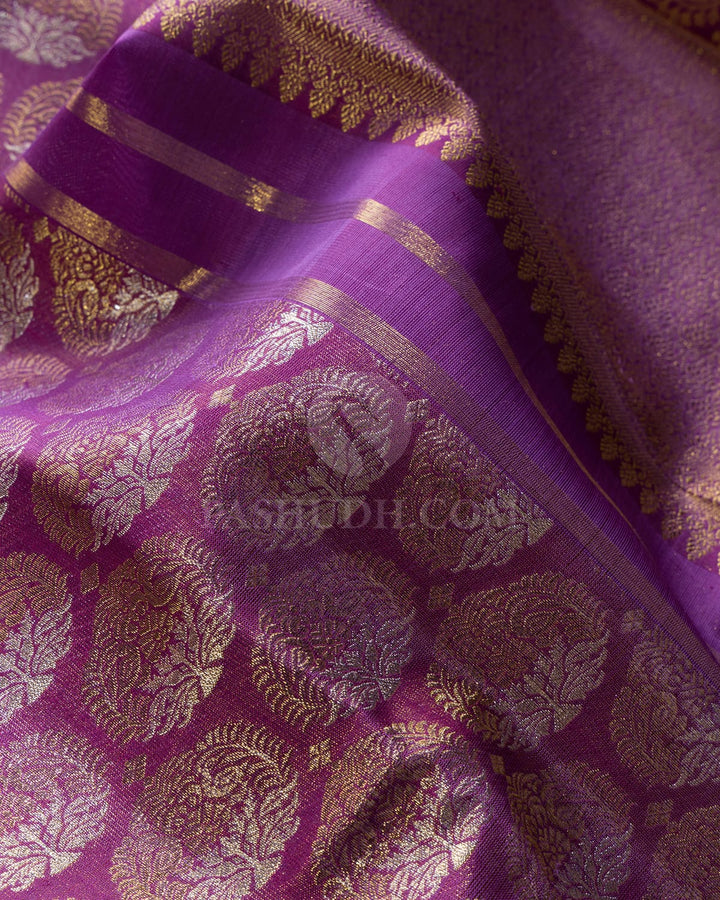 Lavender Zari Shimmer Kanjivaram Silk Saree-SP473