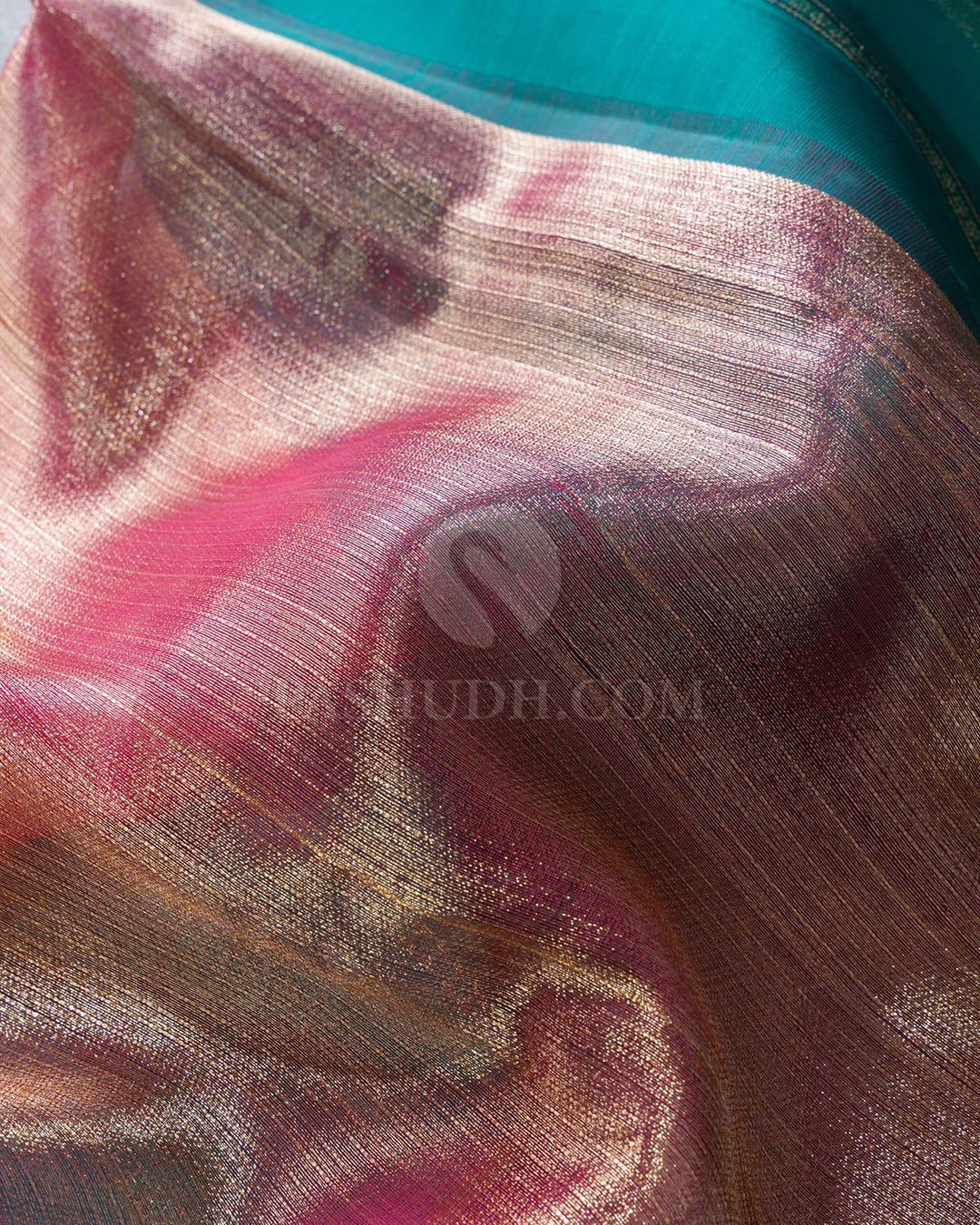 Pink Organza Shimmer Kanjivaram Silk Saree-S1689(C)