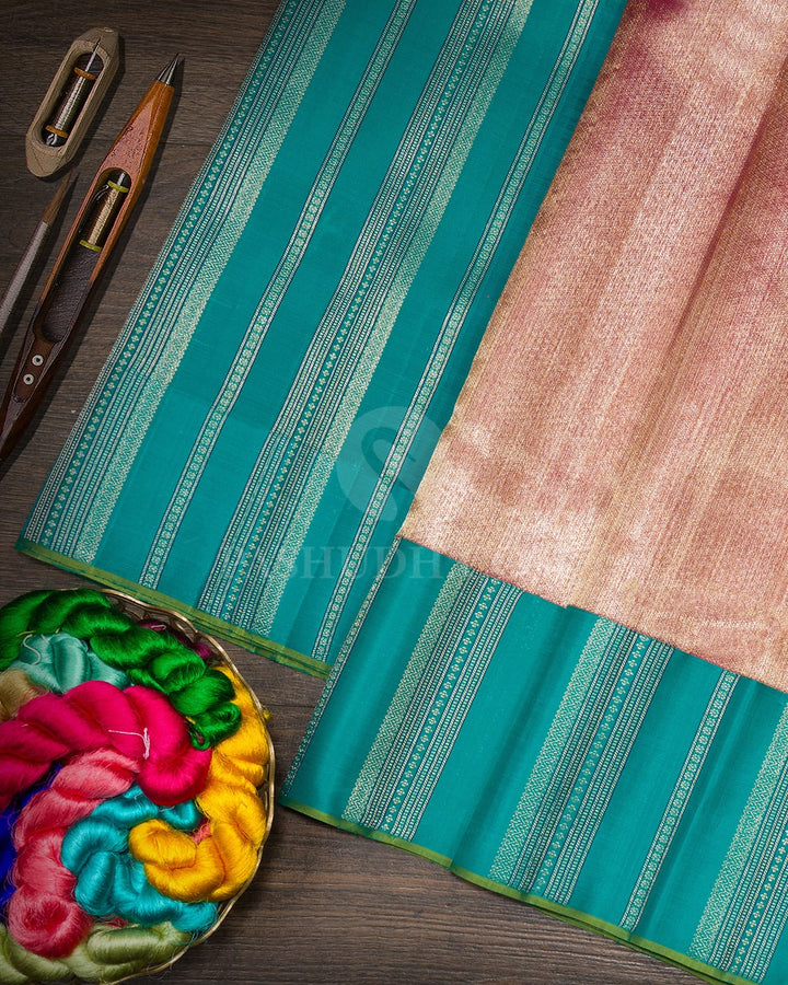Pink Organza Shimmer Kanjivaram Silk Saree-S1689(C)