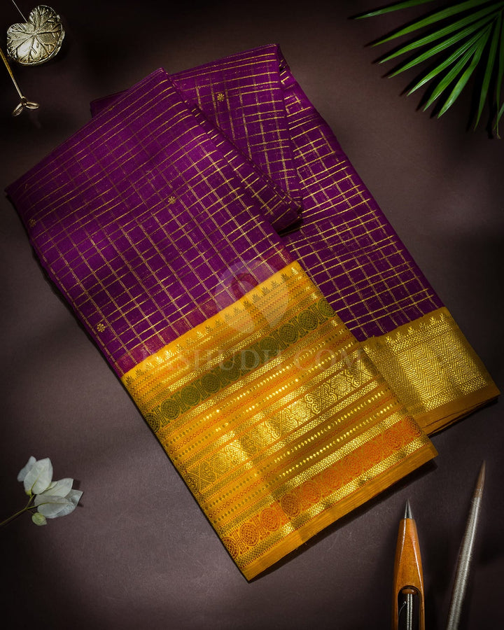 Purple Linen Kanjivaram Silk Saree-S1859(B)