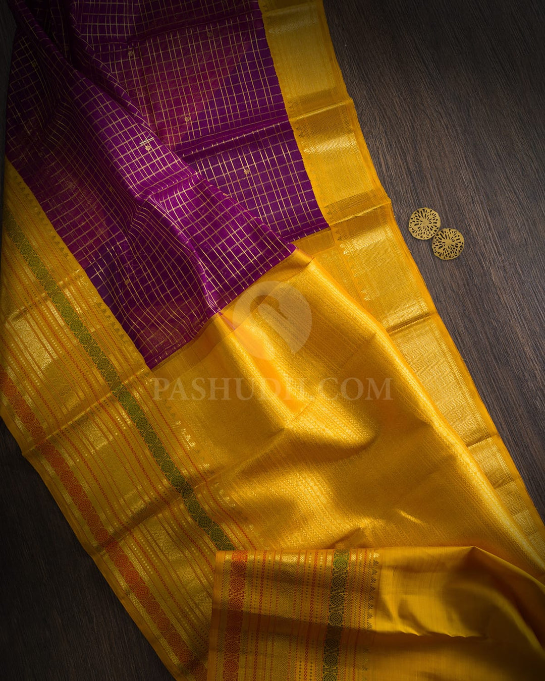 Purple Linen Kanjivaram Silk Saree-S1859(B)