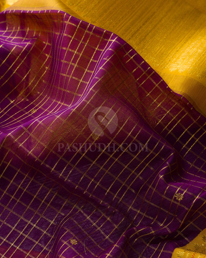 Purple Linen Kanjivaram Silk Saree-S1859(B)