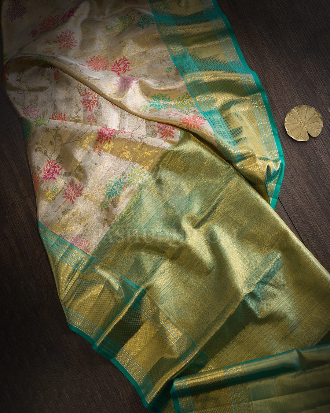 Gold And Silver Zari Tissue Meenakari Kanjivaram Silk Saree-S1861(A)