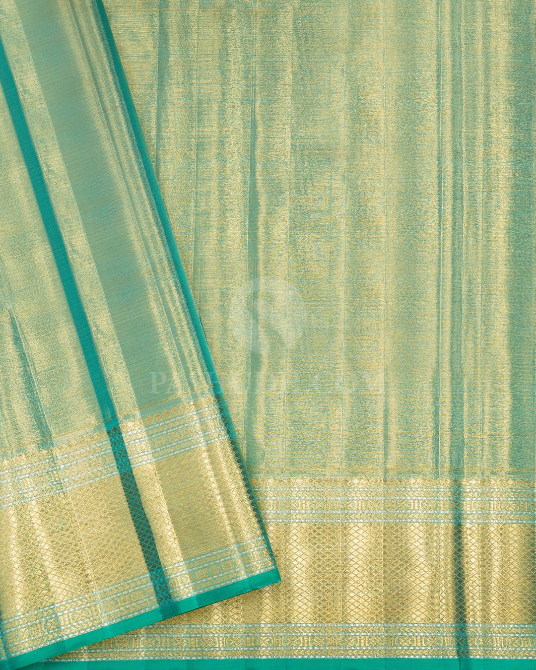 Gold And Silver Zari Tissue Meenakari Kanjivaram Silk Saree-S1861(A)