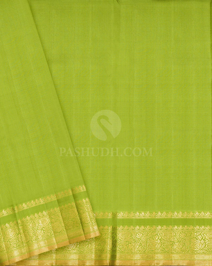 Magenta With Parrot Green Kanjivaram Silk Saree-S1730(C)