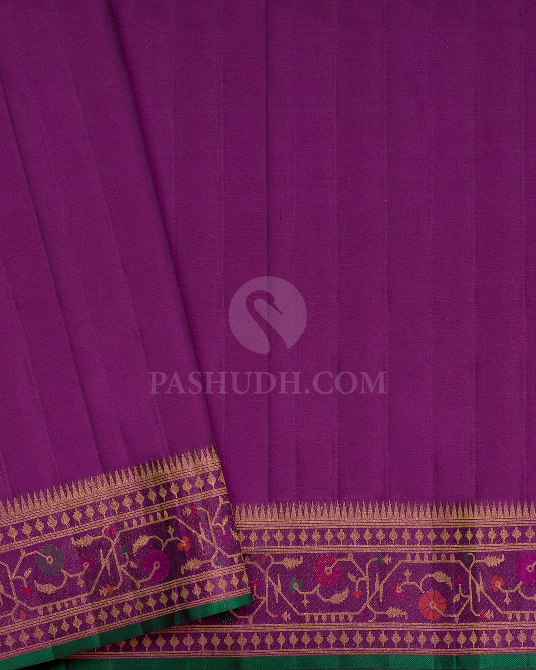 Sapphire Green Paithani Kanjivaram Silk Saree-S1835(B)