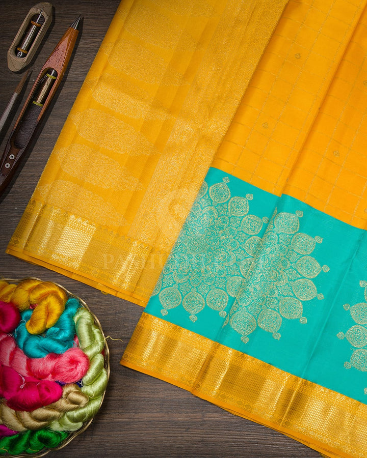 Mango Yellow Kanjivaram Silk Saree-S1703(G)