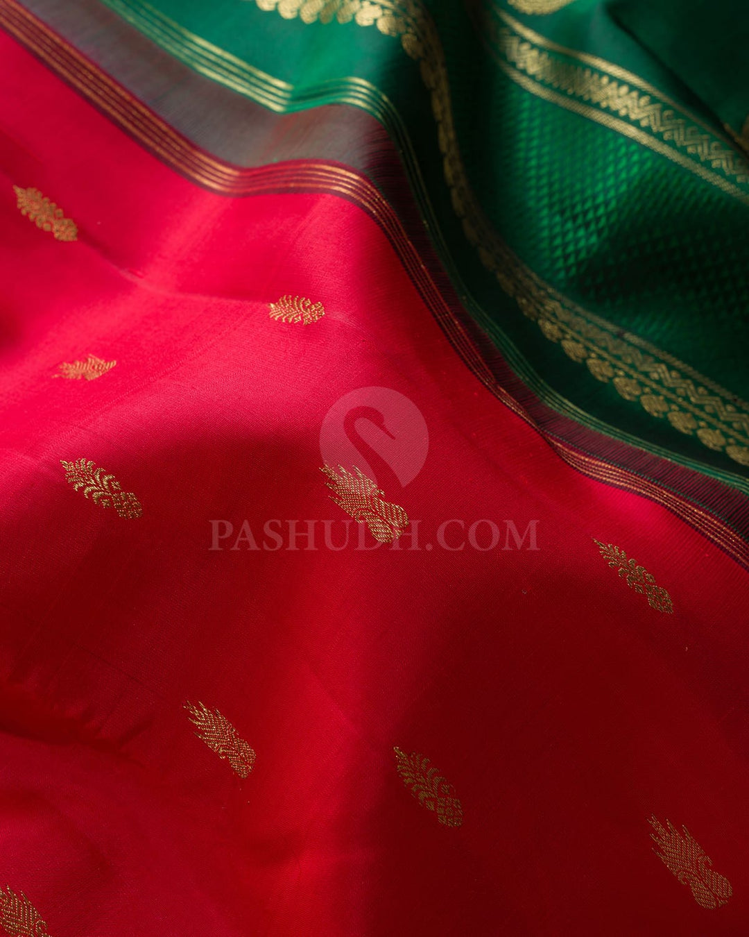 Bright Red Pure Zari Traditional Kanjivaram Silk Saree-SP520