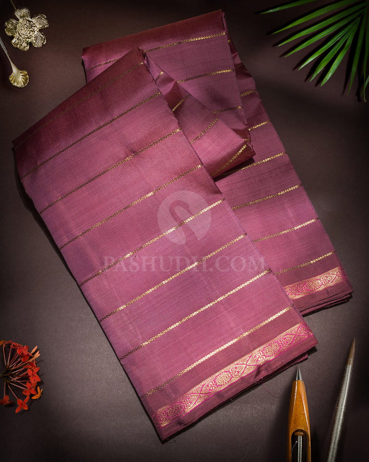 Old Rose Pure Zari Traditional Kanjivaram Silk Saree-SP487