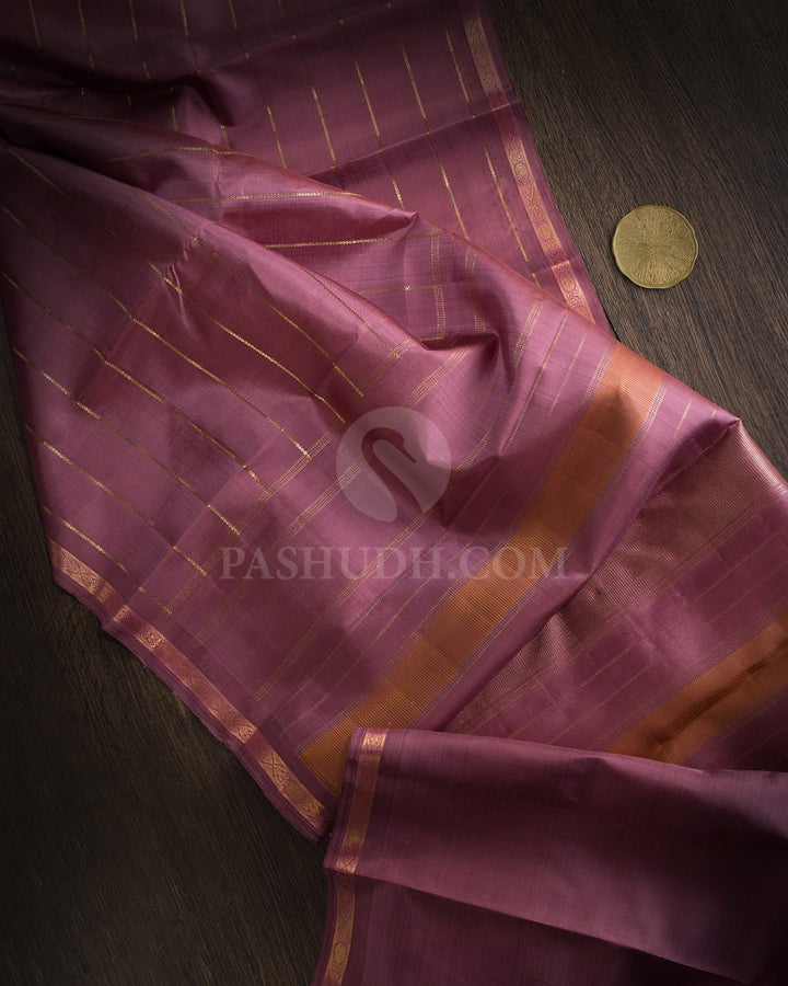 Old Rose Pure Zari Traditional Kanjivaram Silk Saree-SP487