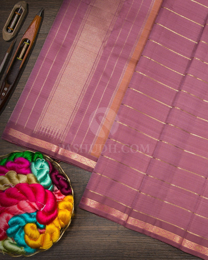 Old Rose Pure Zari Traditional Kanjivaram Silk Saree-SP487