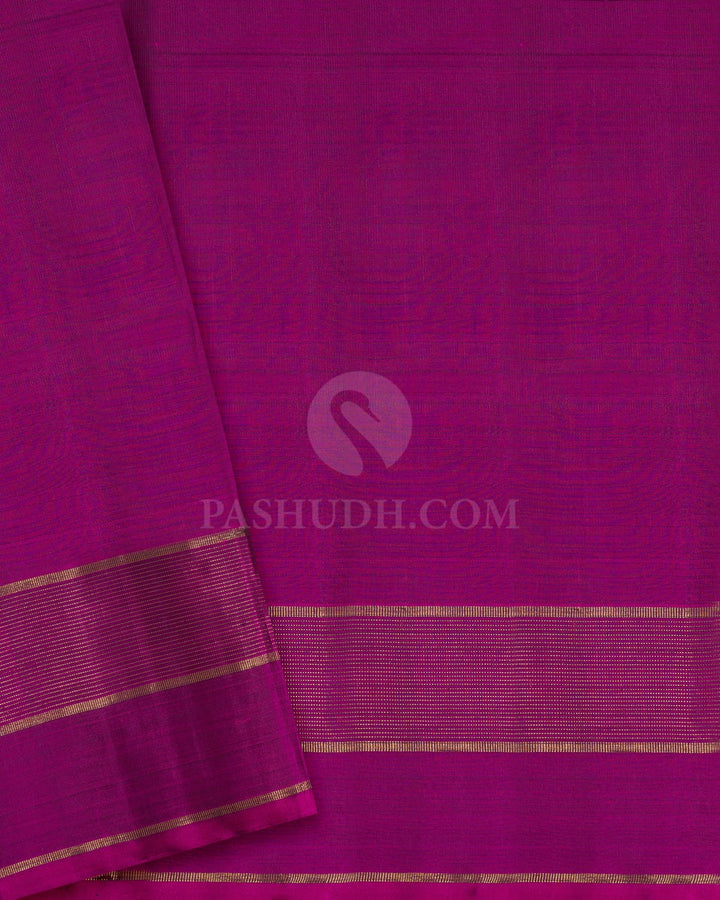 Magenta With Purple Pure Zari Traditional Kanjivaram Silk Saree-SP486
