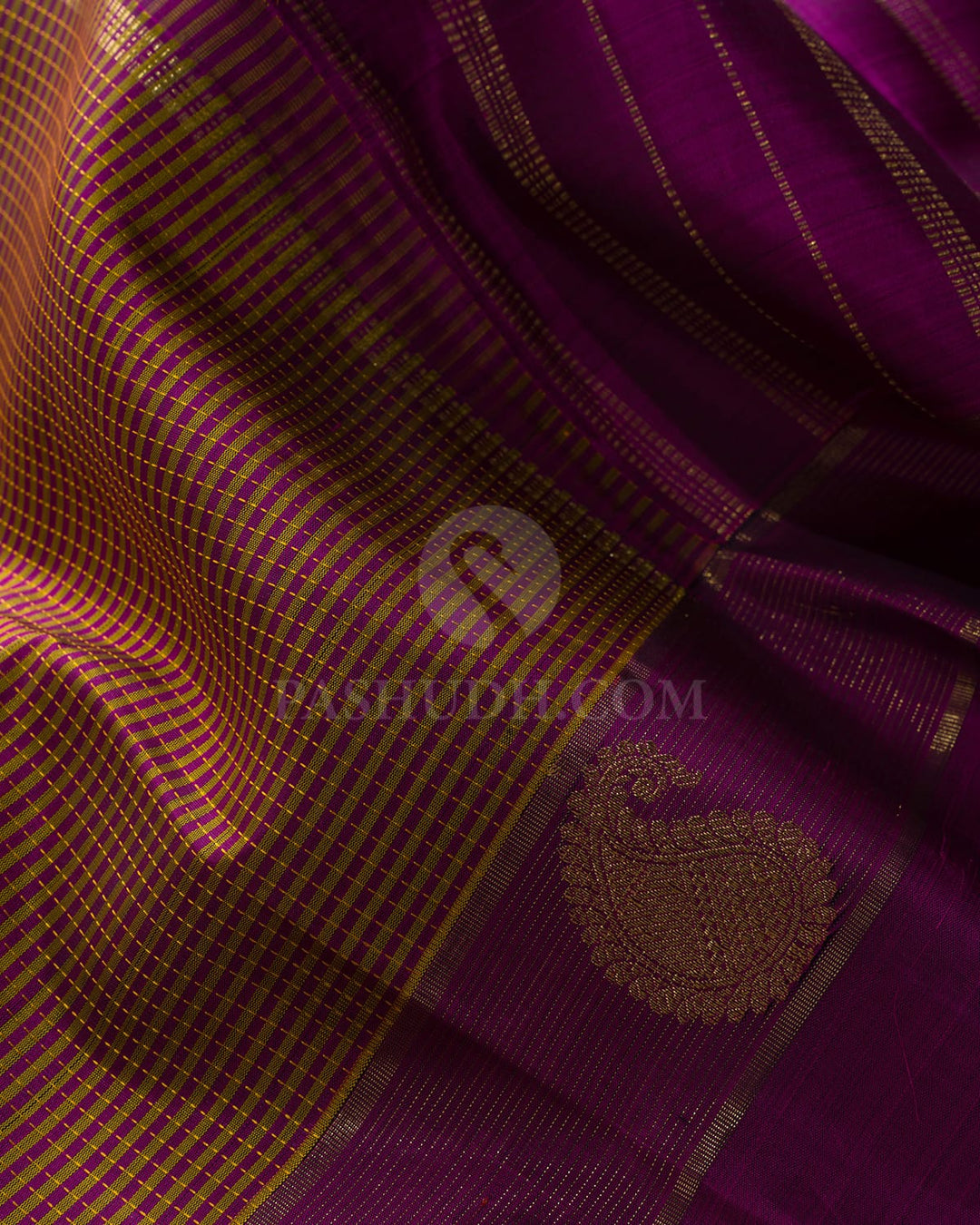 Magenta With Purple Pure Zari Traditional Kanjivaram Silk Saree-SP486