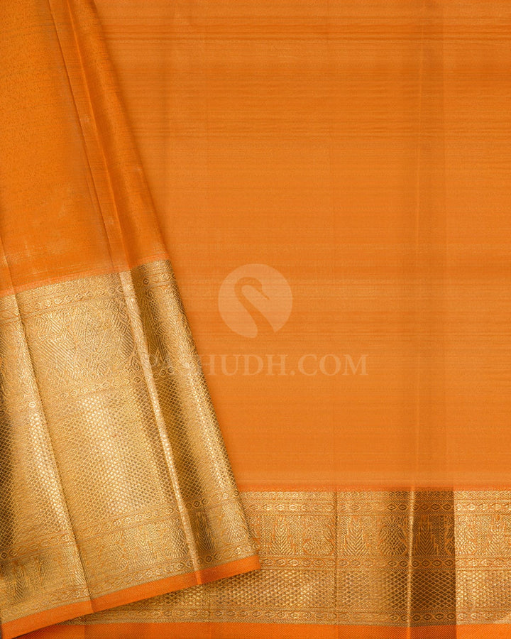 Orange Zari Shimmer Kanjivaram Silk Saree-SP516