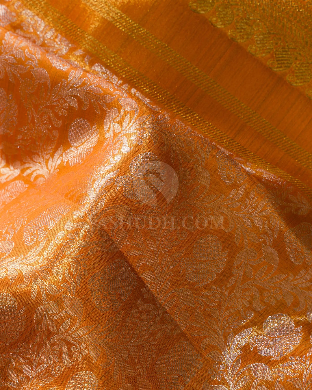 Orange Zari Shimmer Kanjivaram Silk Saree-SP516