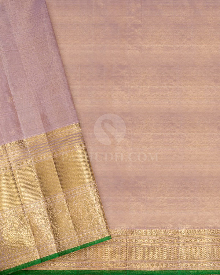 Pastel Lilac Gold Shimmer Kanjivaram Silk Saree-SP521