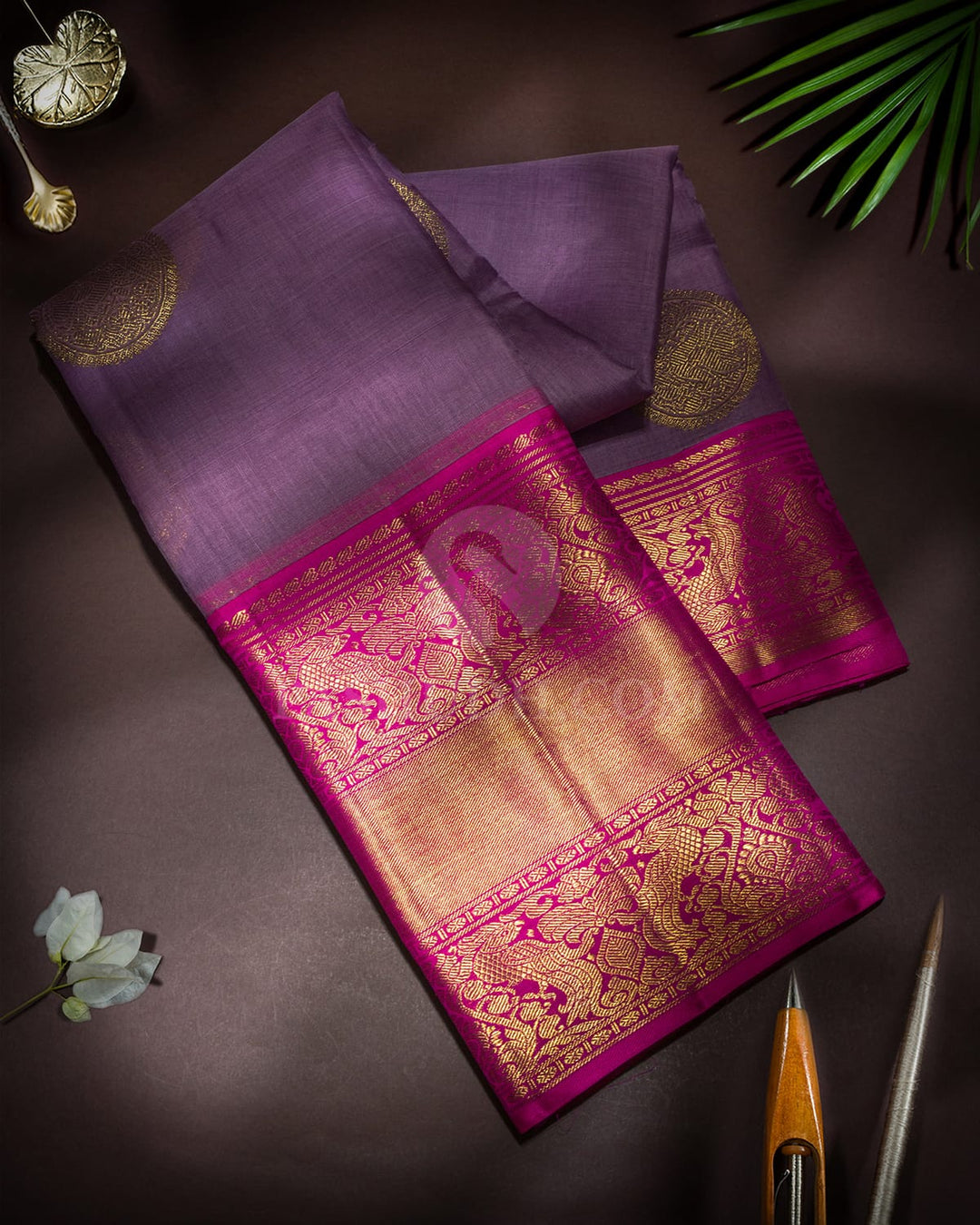 Pastel Lavender Organza Kanjivaram Silk Saree-SP503
